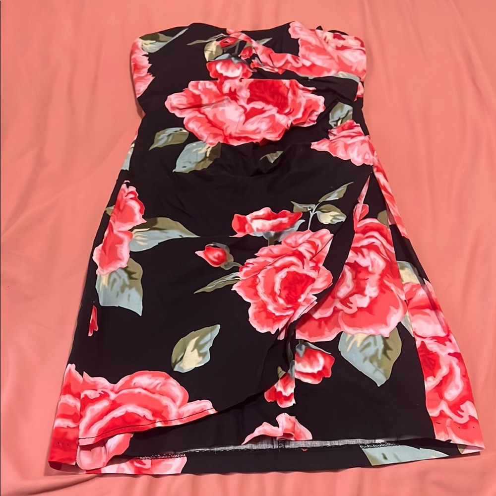 Floral Strapless Dress